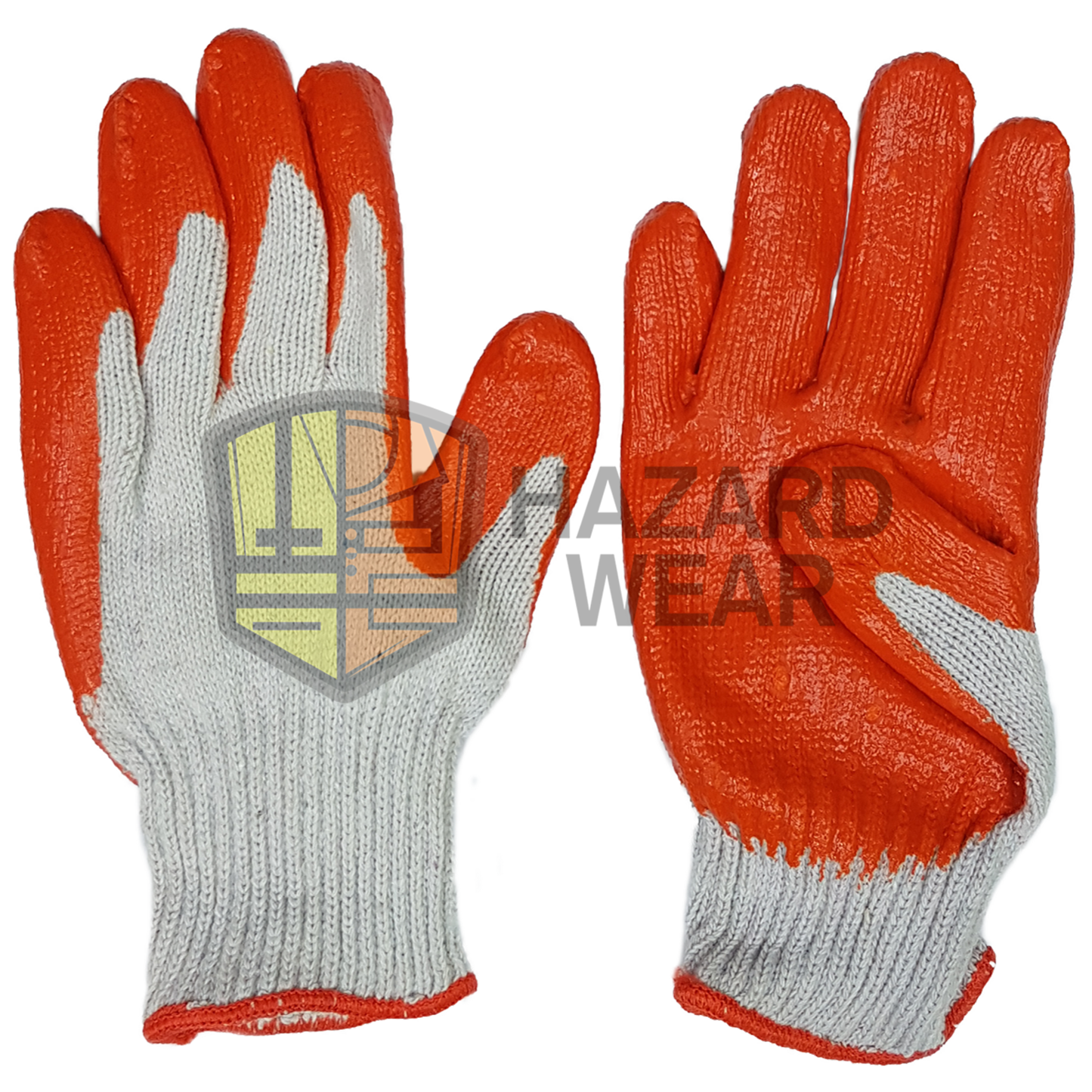 Latex Coated Gloves (Orange White, Free Size)